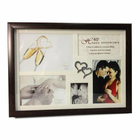 JIALLO 40th Anniversary Collage Photo Frame with Double Heart Icon 64856